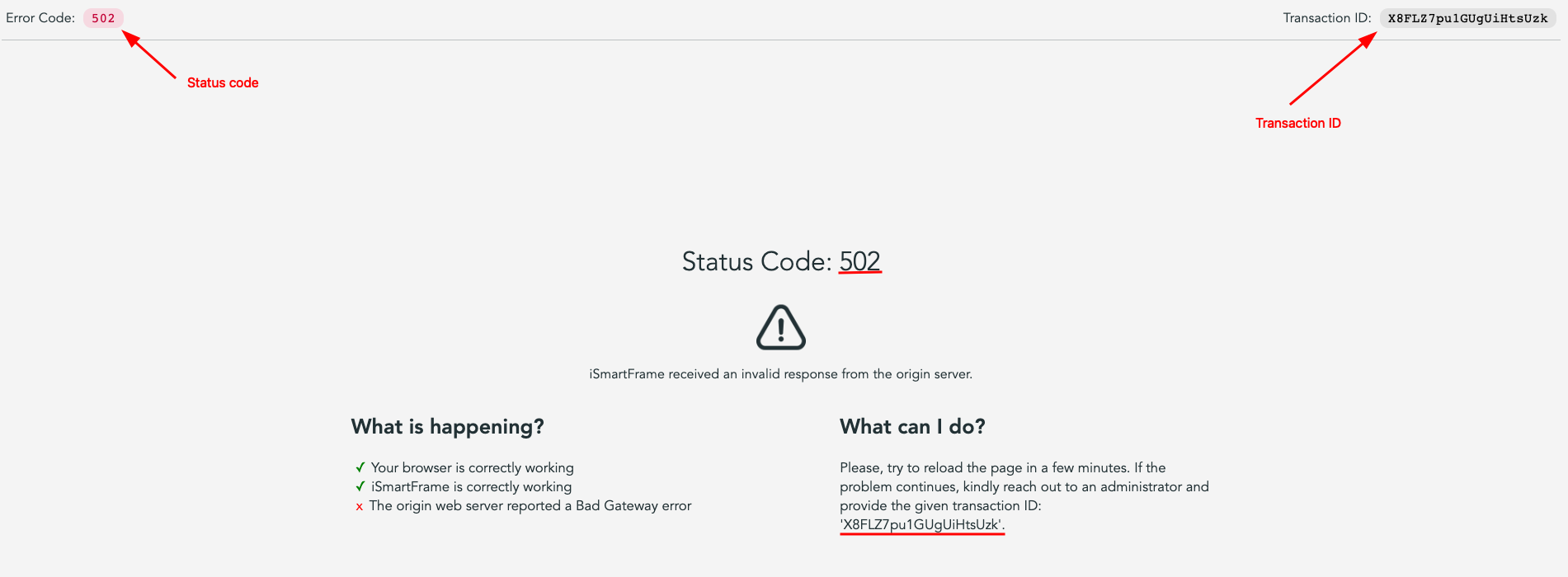 Pagina di errore di esempio